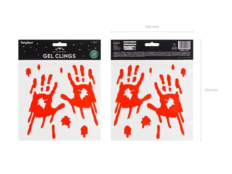 Halloween Raamsticker Rood Bloederige Handen 24,5cm van Partydeco koop je bij Partywinkel
