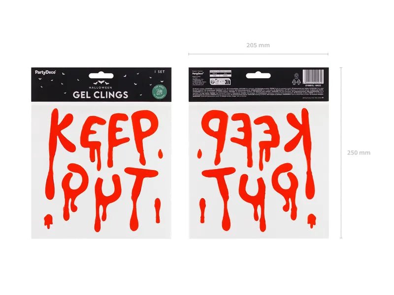 Halloween Raamsticker Rood Keep Out 18cm van Partydeco koop je bij Partywinkel