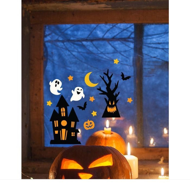 Halloween Raamsticker Zwart Oranje 25cm van Fiestas Guirca koop je bij Partywinkel