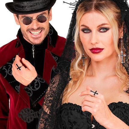 Halloween Ring Zwart Kruis van Widmann koop je bij Partywinkel