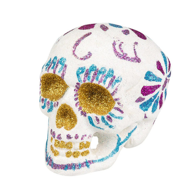 Halloween Schedel Gekleurd 16cm van Boland koop je bij Partywinkel