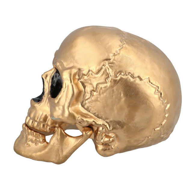 Halloween Schedel Goud 24cm van Boland koop je bij Partywinkel