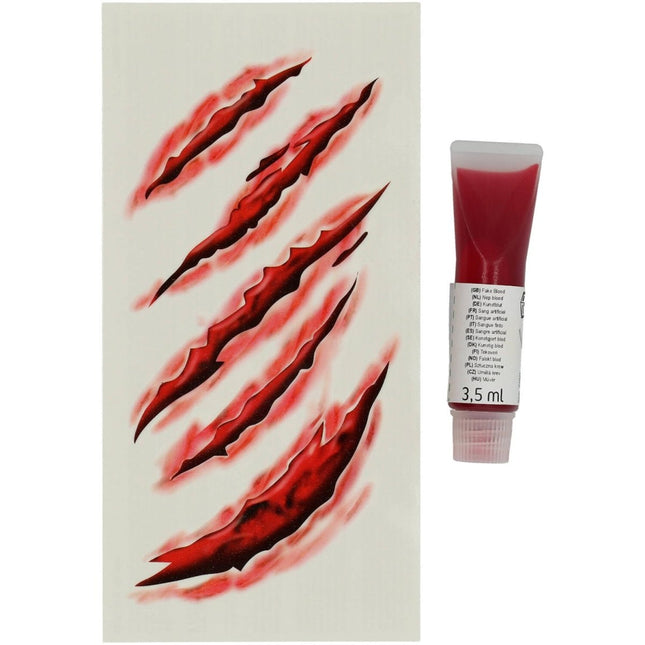 Halloween Schminkset Bloed En Tattoo 2 delig van Folat koop je bij Partywinkel