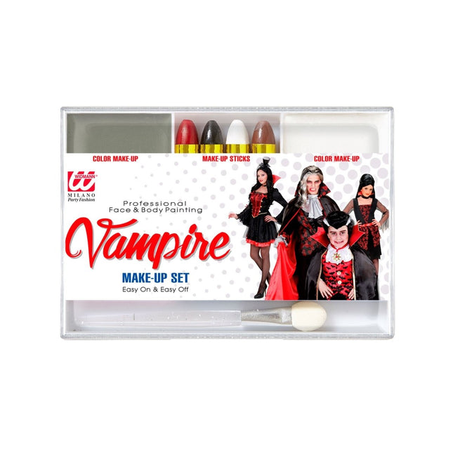 Halloween Schminkset Gekleurd Vampier 7 delig van Widmann koop je bij Partywinkel