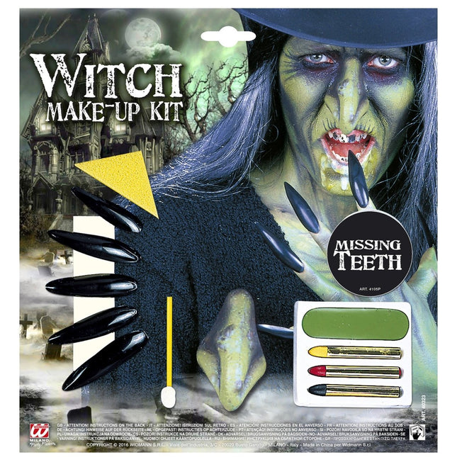 Halloween Schminkset Heks 4 delig van Widmann koop je bij Partywinkel