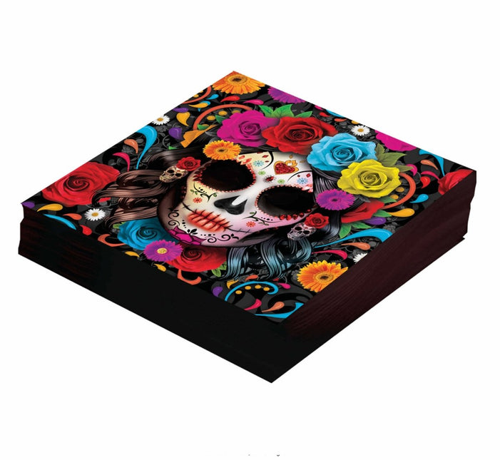 Halloween Servetten Doodshoofd 33cm van Fiestas Guirca koop je bij Partywinkel
