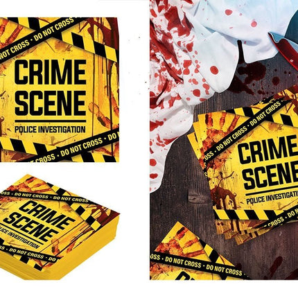 Halloween Servetten Geel Crime Scene van Fiestas Guirca koop je bij Partywinkel