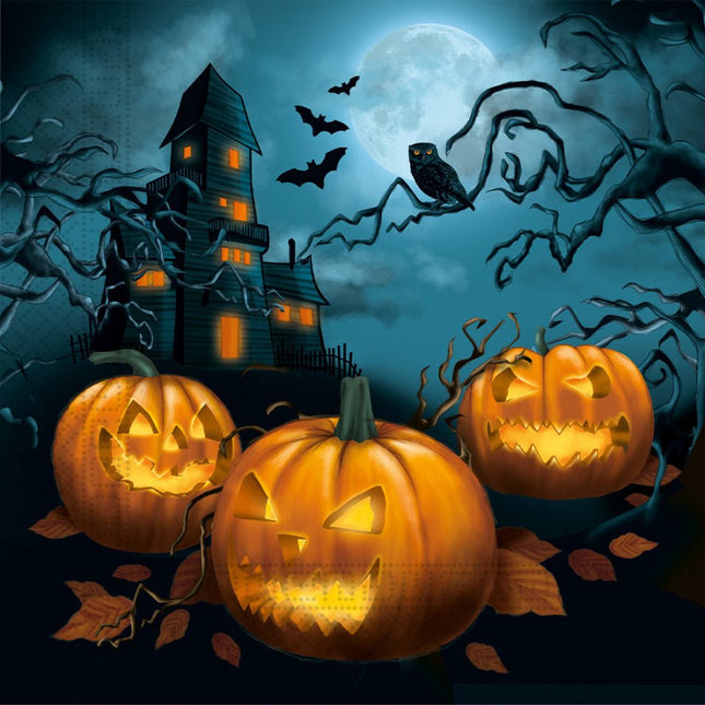 Halloween Servetten Pompoen 33cm 20st van Procos koop je bij Partywinkel