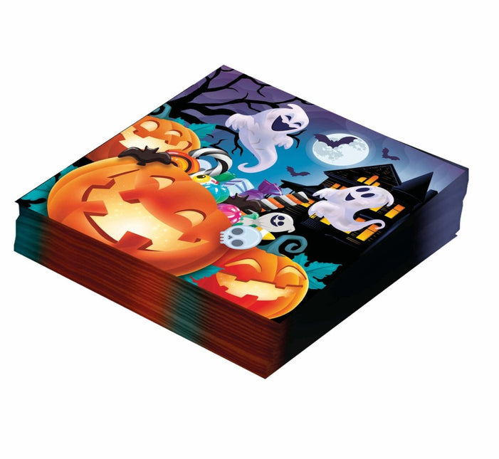 Halloween Servetten Pompoenen 33cm van Fiestas Guirca koop je bij Partywinkel