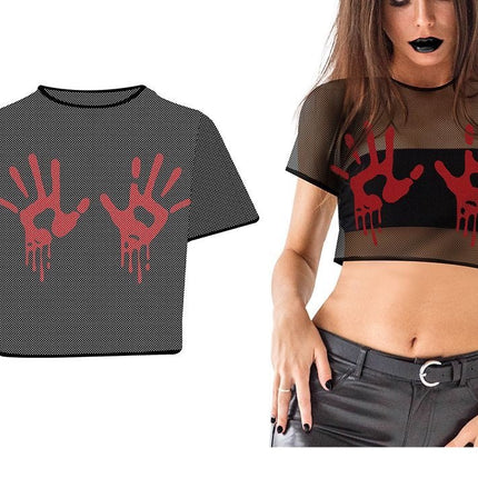 Halloween Shirt Zwart Handen van Fiestas Guirca koop je bij Partywinkel