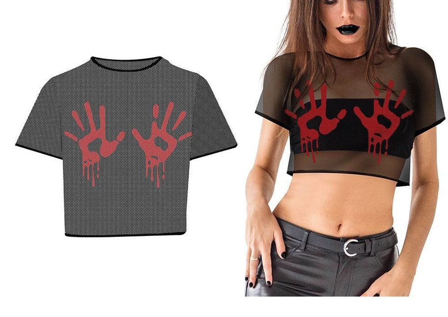 Halloween Shirt Zwart Handen van Fiestas Guirca koop je bij Partywinkel