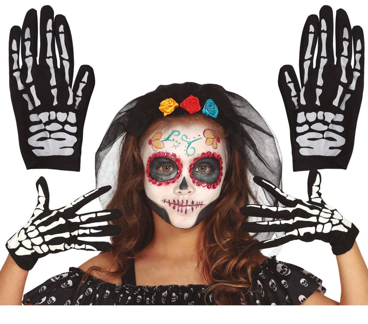 Halloween Skelet Handschoenen Kind van Fiestas Guirca koop je bij Partywinkel