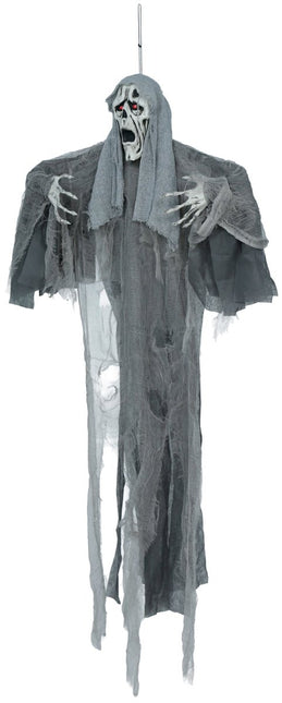 Halloween Skelet Hangend Geest Met Licht, Geluid En Beweging 1,10m van Fiestas Guirca koop je bij Partywinkel