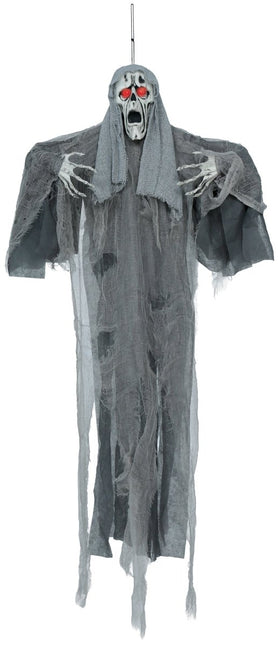 Halloween Skelet Hangend Geest Met Licht, Geluid En Beweging 1,10m van Fiestas Guirca koop je bij Partywinkel