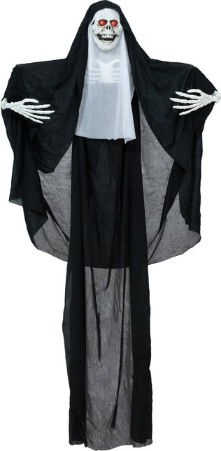 Halloween Skelet Hangende Non Met Licht 1,15m van Fiestas Guirca koop je bij Partywinkel