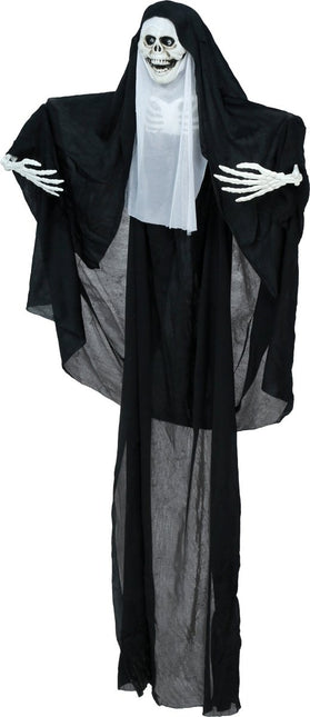 Halloween Skelet Hangende Non Met Licht 1,15m van Fiestas Guirca koop je bij Partywinkel