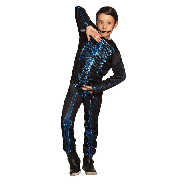 Halloween Skelet Kostuum Kind Blauw van Boland koop je bij Partywinkel