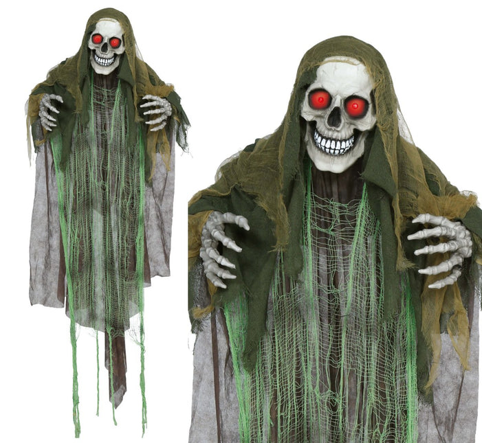 Halloween Skelet Met Licht, Geluid En Beweging 1,65m van Fiestas Guirca koop je bij Partywinkel