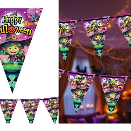 Halloween Slinger Paars Happy Halloween 3m van Fiestas Guirca koop je bij Partywinkel