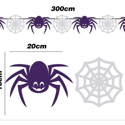 Halloween Slinger Spinnen En Spinnenweb 3m van Fiestas Guirca koop je bij Partywinkel