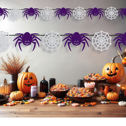 Halloween Slinger Spinnen En Spinnenweb 3m van Fiestas Guirca koop je bij Partywinkel