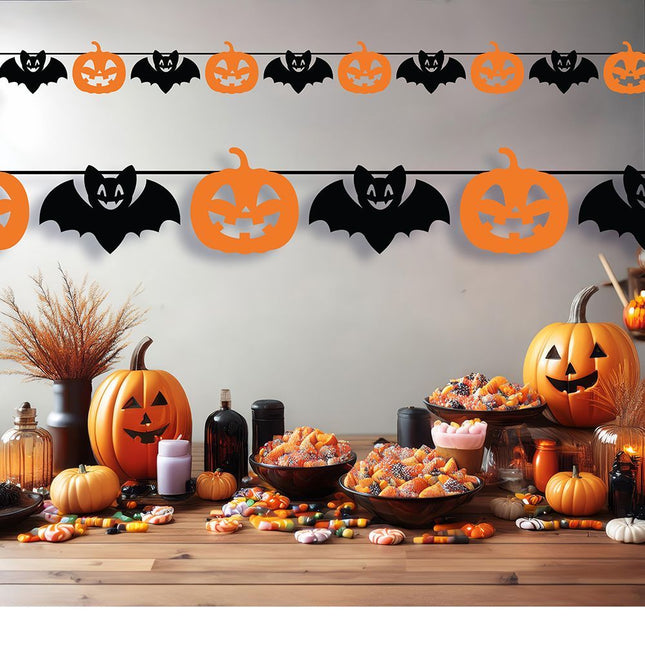 Halloween Slinger Zwart Oranje 3m van Fiestas Guirca koop je bij Partywinkel