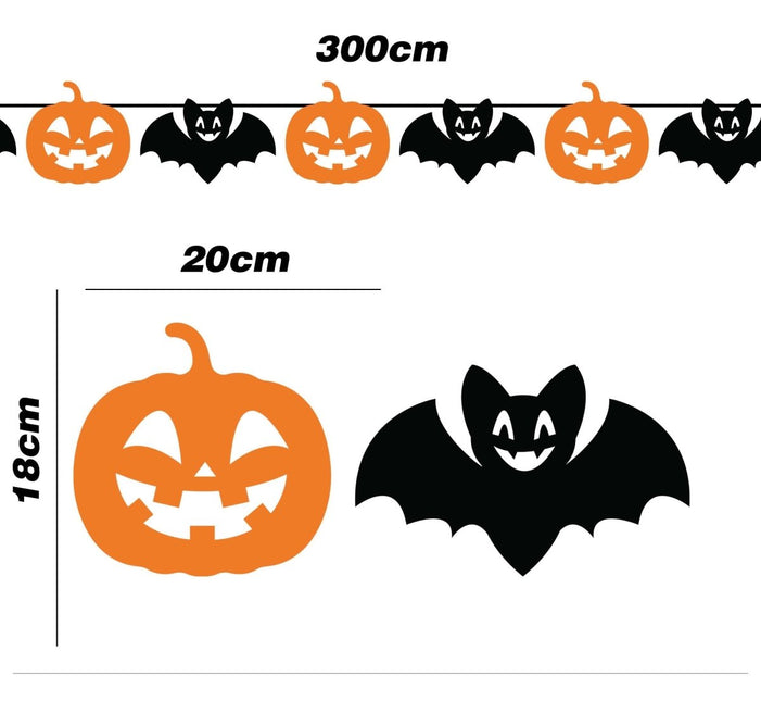 Halloween Slinger Zwart Oranje 3m van Fiestas Guirca koop je bij Partywinkel