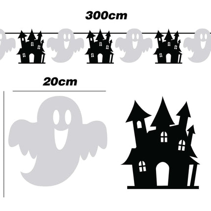 Halloween Slinger Zwart Wit 3m van Fiestas Guirca koop je bij Partywinkel