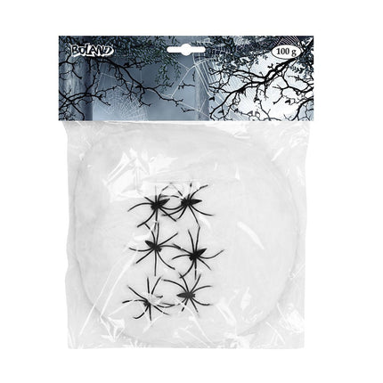 Halloween Spinnenrag Spinnen 100gr van Boland koop je bij Partywinkel