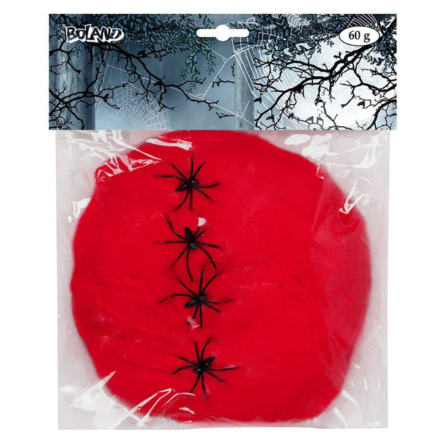 Halloween Spinnenweb Rood 5 delig van Boland koop je bij Partywinkel