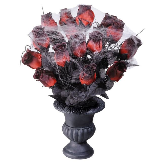 Halloween Tafeldecoratie Vaas Met Rozen van Widmann koop je bij Partywinkel