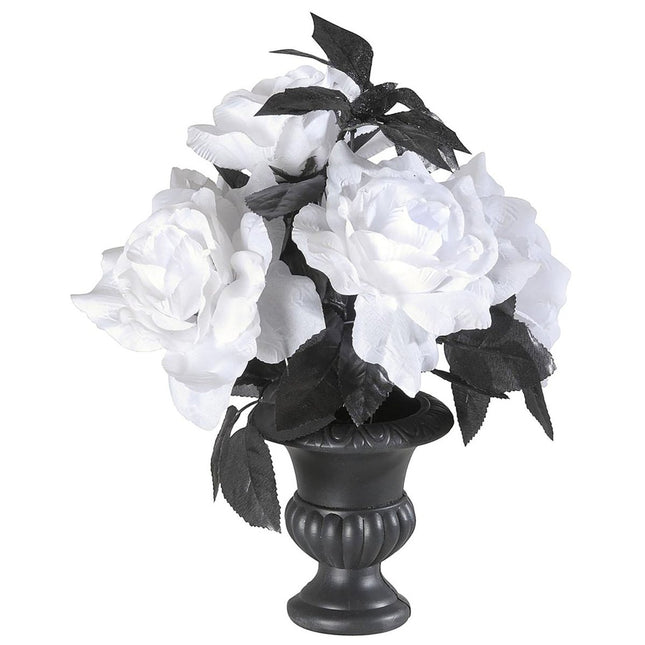 Halloween Tafeldecoratie Vaas Met Rozen En Licht van Widmann koop je bij Partywinkel