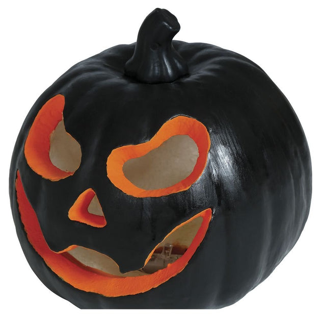 Halloween Tafeldecoratie Zwart Pompoen Met Licht 16cm van Fiestas Guirca koop je bij Partywinkel