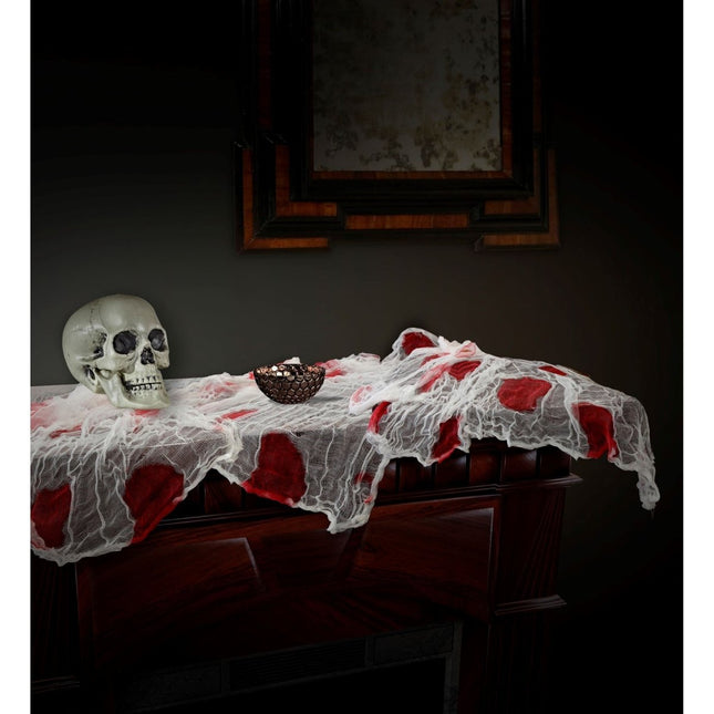 Halloween Tafelkleed Gaas Met Bloed 1,8m van Widmann koop je bij Partywinkel