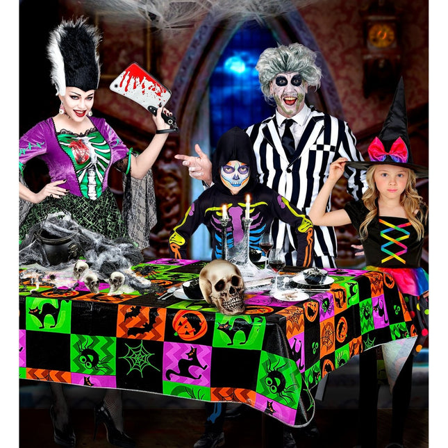 Halloween Tafelkleed Gekleurd Neon 1,78m van Widmann koop je bij Partywinkel