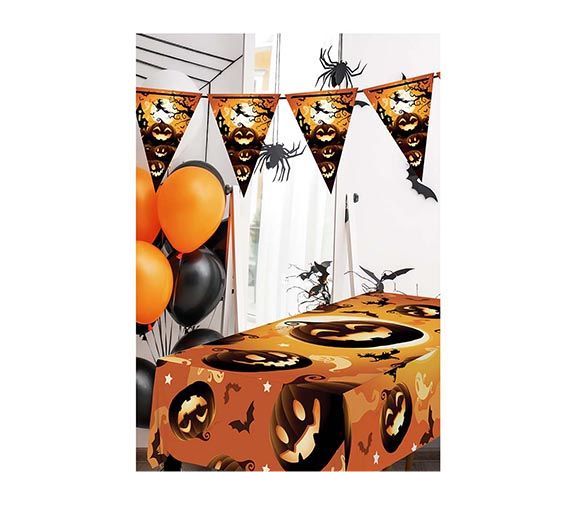 Halloween Tafelkleed Pompoen 2,74m van Fiestas Guirca koop je bij Partywinkel
