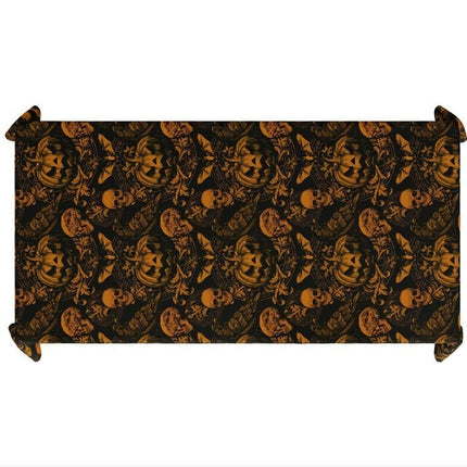 Halloween Tafelkleed Zwart Oranje Pompoen 2,74m van Fiestas Guirca koop je bij Partywinkel