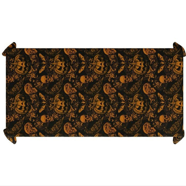 Halloween Tafelkleed Zwart Oranje Pompoen 2,74m van Fiestas Guirca koop je bij Partywinkel