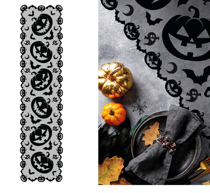 Halloween Tafelloper Pompoenen 2m van Fiestas Guirca koop je bij Partywinkel