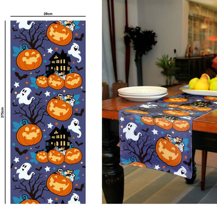 Halloween Tafelloper Pompoenen En Spoken 2,75m van Fiestas Guirca koop je bij Partywinkel