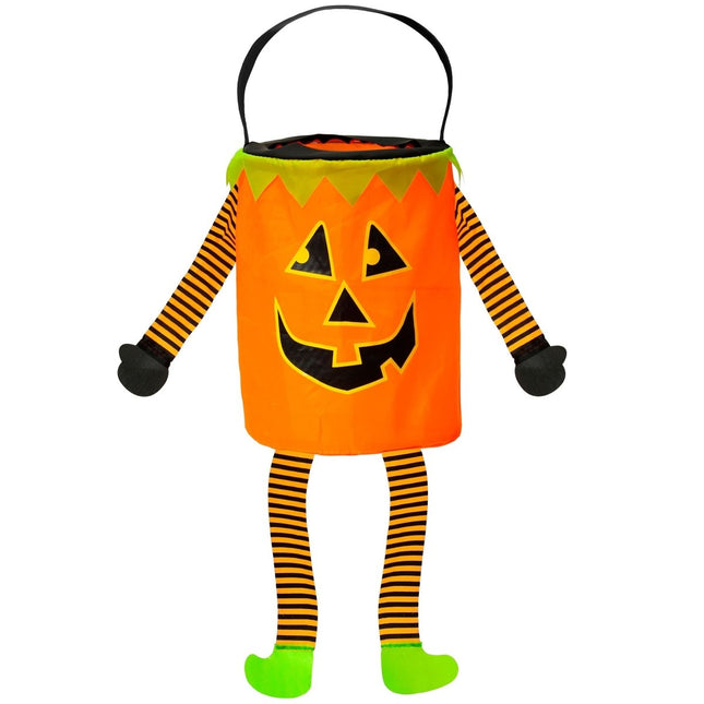 Halloween Tas Pompoen Met Armen En Benen van Widmann koop je bij Partywinkel