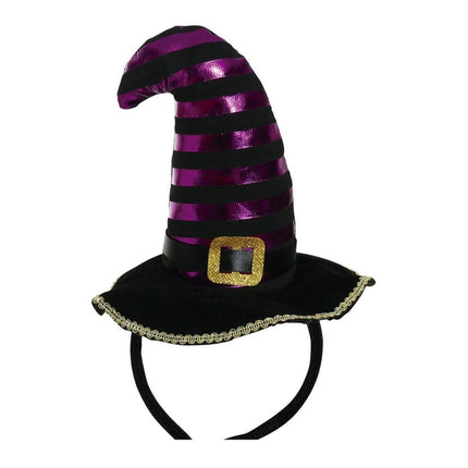Halloween Tiara Heksenhoed Zwart Paars van Fiestas Guirca koop je bij Partywinkel