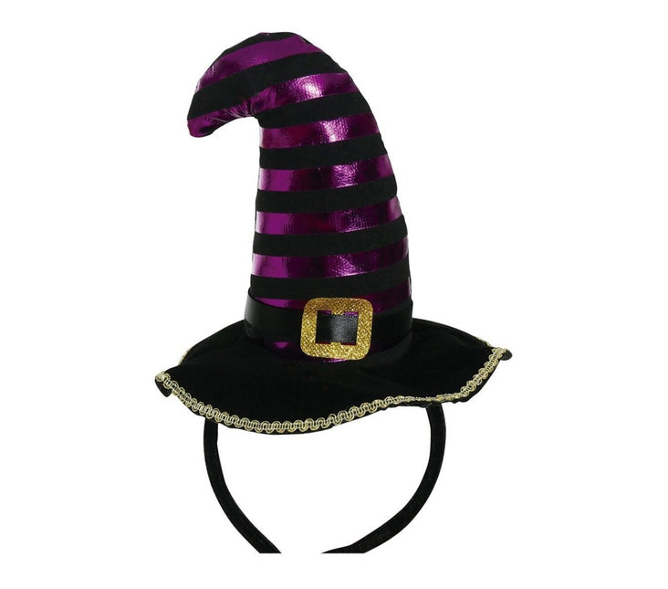 Halloween Tiara Heksenhoed Zwart Paars van Fiestas Guirca koop je bij Partywinkel