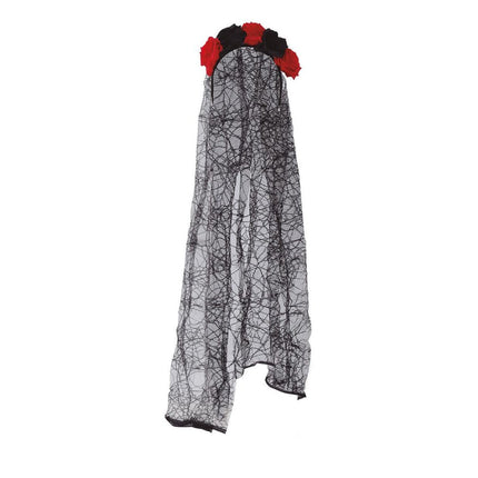 Halloween Tiara Sluier Zwart Rood van Fiestas Guirca koop je bij Partywinkel