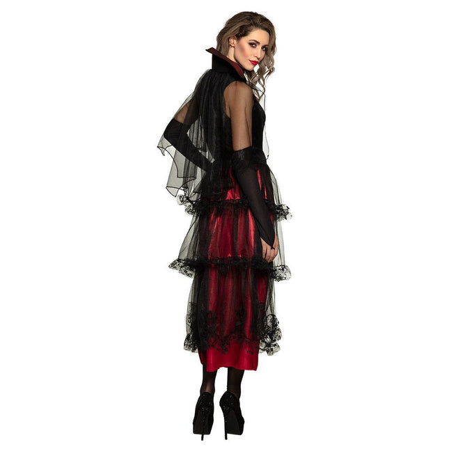 Halloween Vampier Kostuum Dames Rood van Boland koop je bij Partywinkel