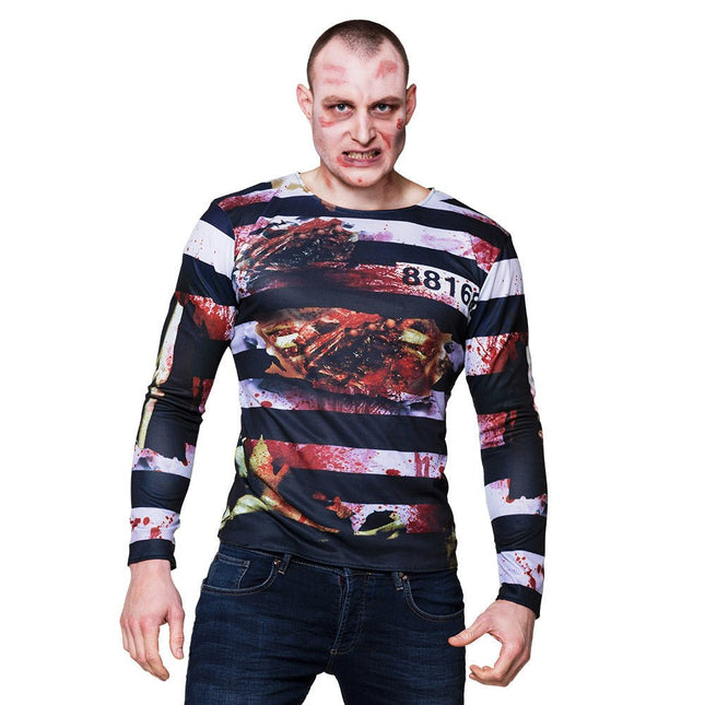 Halloween Vampier Shirt Zwart Wit M van Boland koop je bij Partywinkel