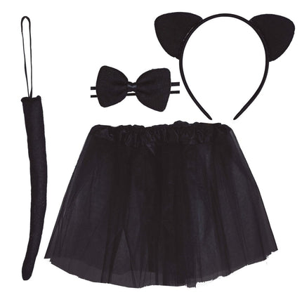 Halloween Verkleedset Zwart Meisje Kat 4 delig van Fiestas Guirca koop je bij Partywinkel