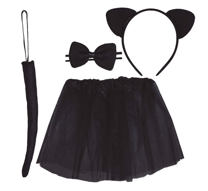 Halloween Verkleedset Zwart Meisje Kat 4 delig van Fiestas Guirca koop je bij Partywinkel