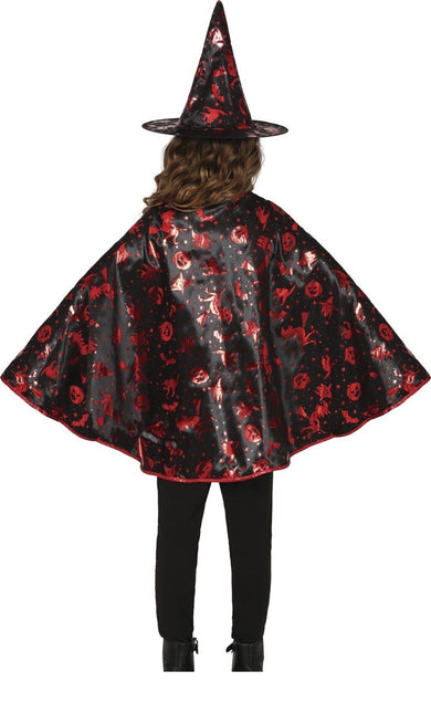 Halloween Verkleedset Zwart Rood Meisje Heks 2 delig van Fiestas Guirca koop je bij Partywinkel