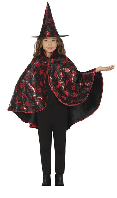 Halloween Verkleedset Zwart Rood Meisje Heks 2 delig van Fiestas Guirca koop je bij Partywinkel
